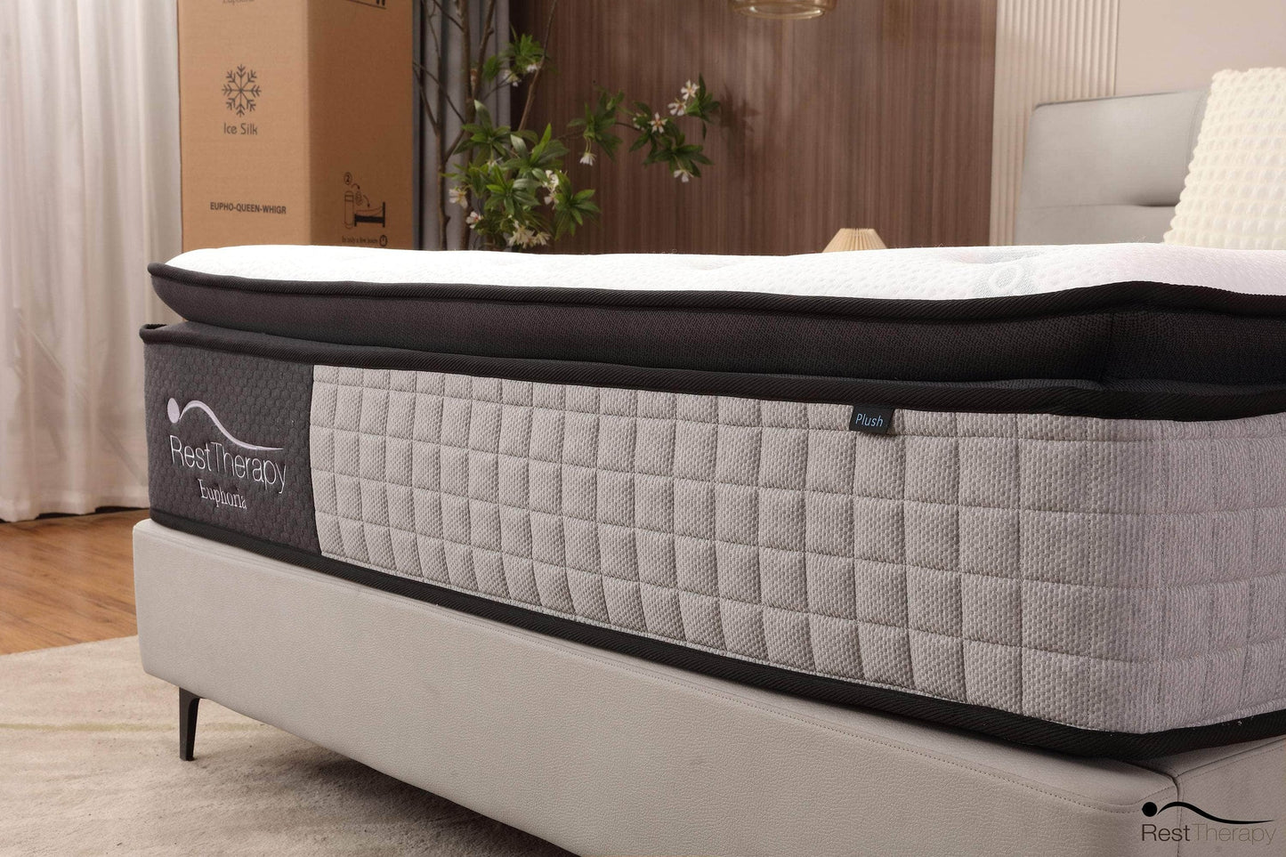 14 Inch Euphoria Cooling Pillow Top Plush Hybrid Pocket Coil Mattress with Cool Gel Memory Foam - Available in 3 Sizes
