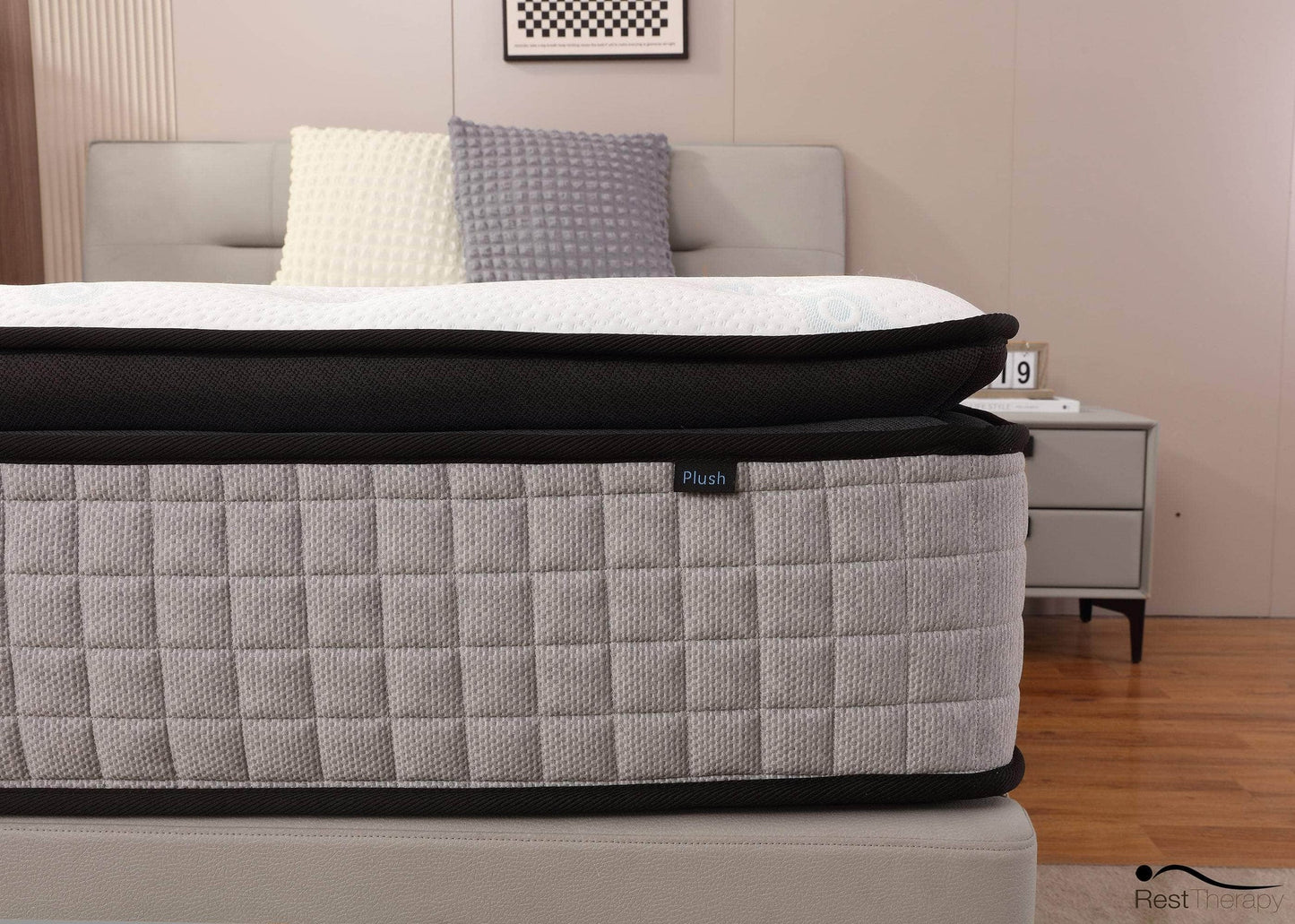 14 Inch Euphoria Cooling Pillow Top Plush Hybrid Pocket Coil Mattress with Cool Gel Memory Foam - Available in 3 Sizes