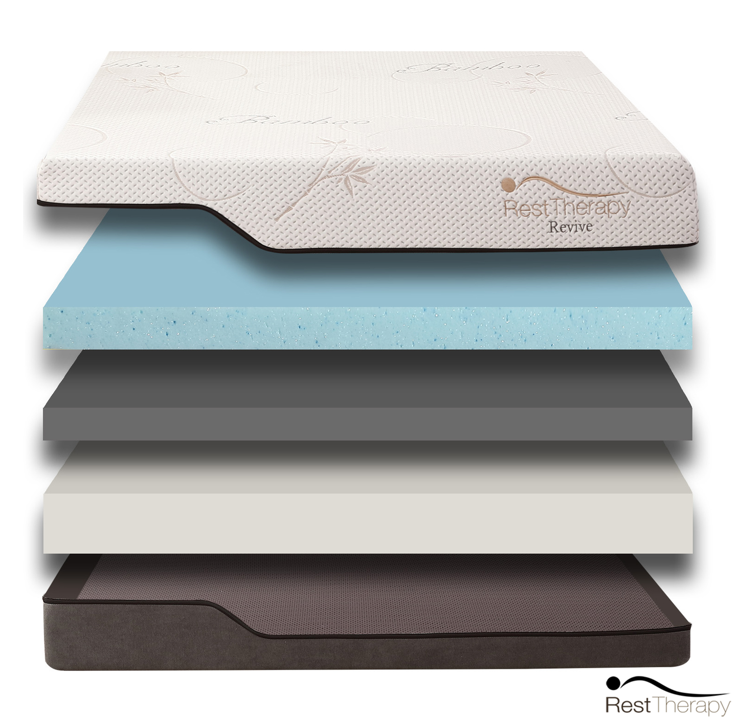 Matelas en mousse viscoélastique Revive Bamboo Cool Gel de 12 pouces - Disponible en 2 tailles