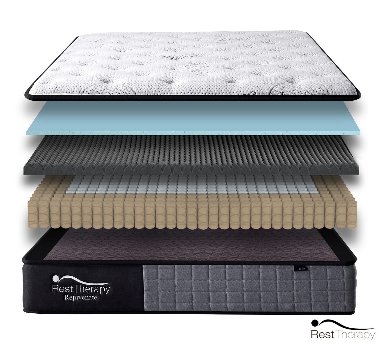 Matelas à ressorts ensachés en bambou Rejuvenate de 10 pouces - Disponible en 4 tailles