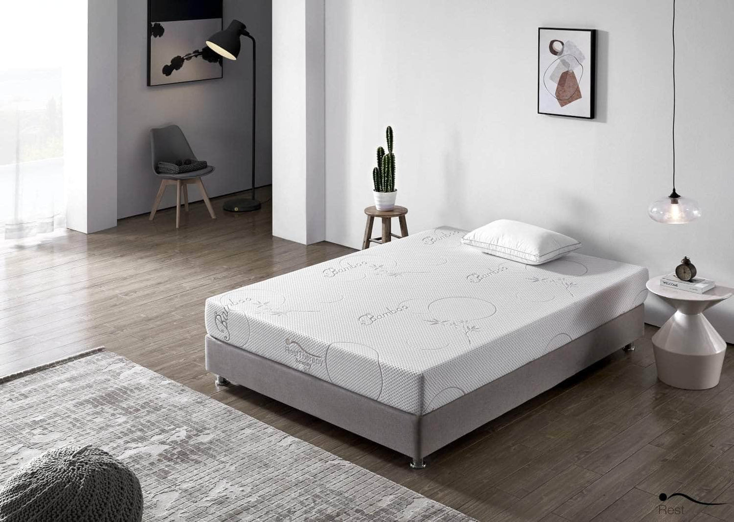 Matelas en mousse à mémoire de forme en bambou Serenity de 8 pouces - Disponible en 4 tailles
